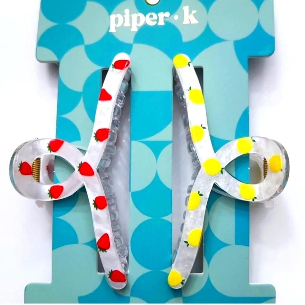 🍋🔹️ Piper K 🔹️Hair claw NWT 2 pc set, Mother Of Pearl Acetate
